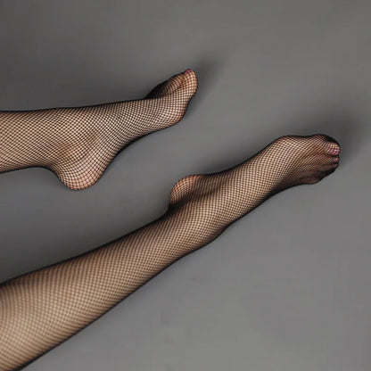 Sexy Black Fishnet Over-the-Knee Stockings — Non-Slip, Hollow-Out Lace Tights for Women