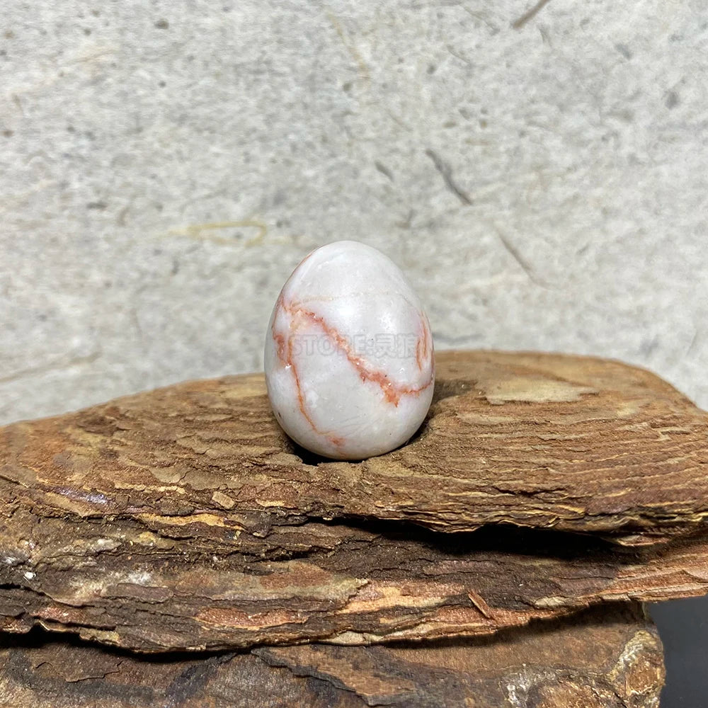 EG1-7 Mini Natural Stone Egg - Polished Meditation Fidget Stone for Stress Relief, Desk Decor, and Gifts