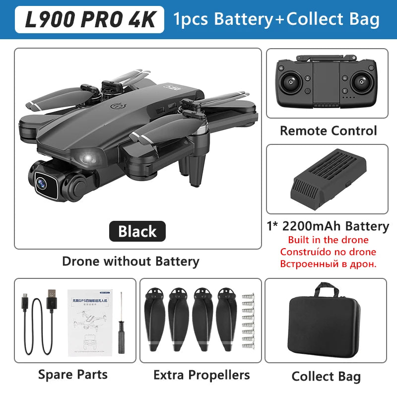 LYZRC L900 PRO GPS Drone – 4K HD Dual Camera, 5G WiFi, Brushless Motor, FPV Quadcopter, Foldable Aerial Photography Drone