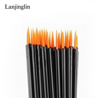 50Pcs Disposable Eyeliner Makeup Brushes - Eye Shadow & Eyeliner Wands for Lash Extensions and Beauty Tools
