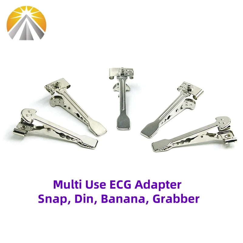Multi-Function Veterinary ECG Clips — EKG Electrodes for Animals with DIN 3.0, Banana 4.0, or Snap 4.0 Cable Compatibility