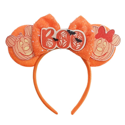 Mickey Mouse Ears Headband with Bow – Sequin Candy Cosplay Costume Party Accessory for Girls & Women, Christmas Gift