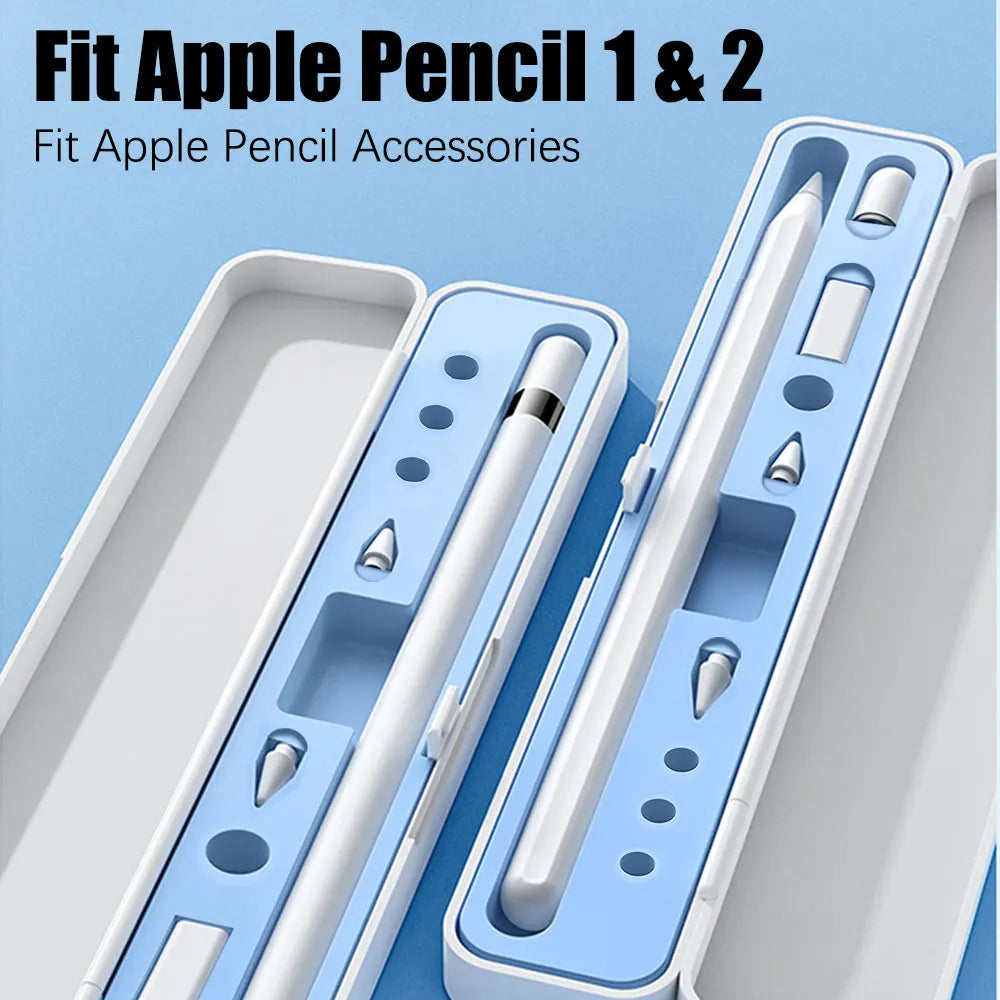 Apple Pencil 1st and 2nd Generation Protective Case Box – Stylus Pen Holder with Tips Box Accessories for iPad