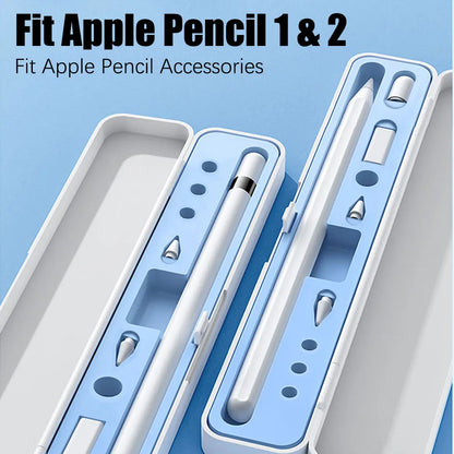 Apple Pencil 1st and 2nd Generation Protective Case Box – Stylus Pen Holder with Tips Box Accessories for iPad