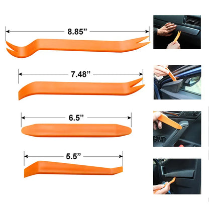 Multiple Car Hand Tool - Plastic Pry Bar Set for Car Audio and Interior Disassembly - Door Panel Removal, Interior Clip, and Rocker Crowbar Kit