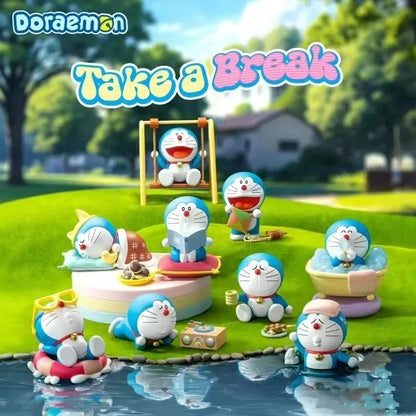 Genuine Doraemon Take a Break Series Blind Box Figures – Kawaii Anime Desktop Decor Toy, Room Ornament & Birthday Gift Collectible