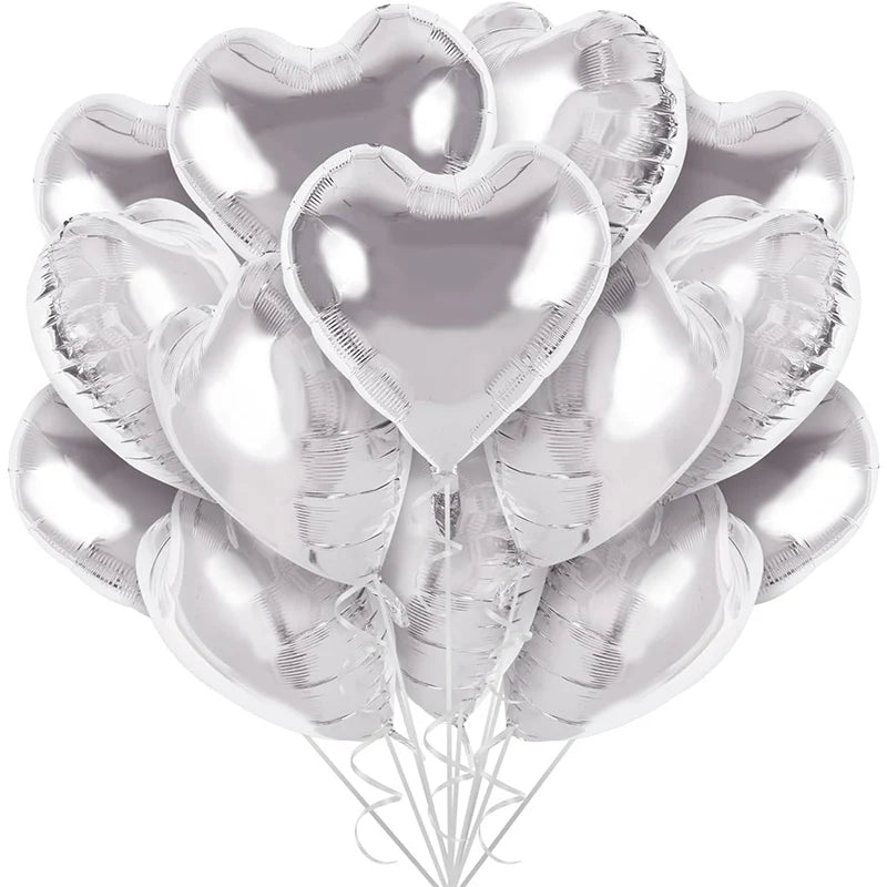 18 Inch Red Heart Foil Balloons - Love Shape Aluminum Balloons for Wedding, Birthday & Home Party Decorations