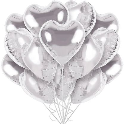 18 Inch Red Heart Foil Balloons - Love Shape Aluminum Balloons for Wedding, Birthday & Home Party Decorations