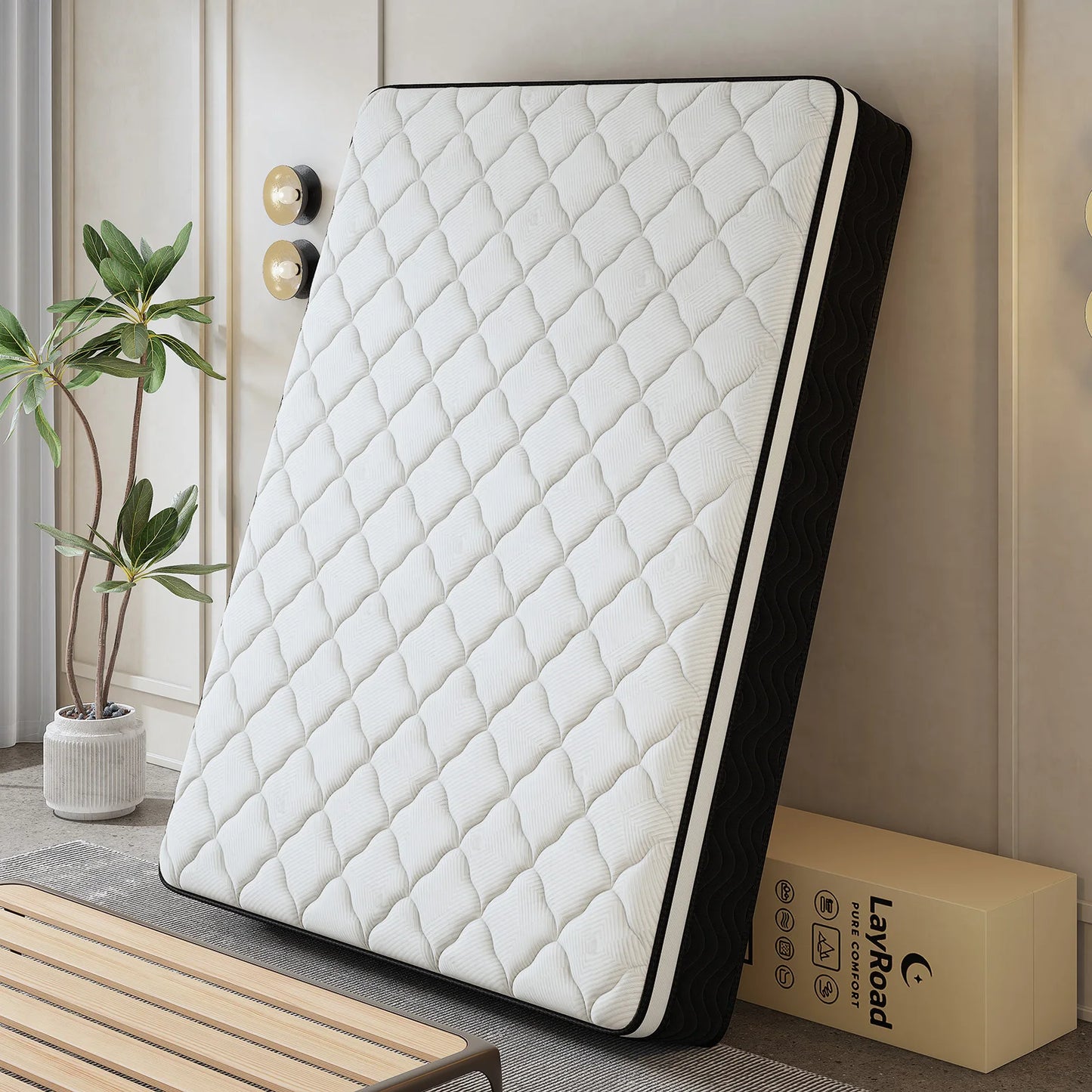 Memory Foam Hybrid Spring Mattress - 12/14-Inch Medium-Firm Pressure Relief Mattress in Twin, Full, Queen & King Sizes