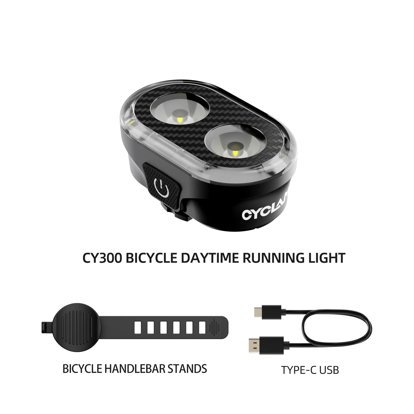 CYCLAMI CY300T Smart Bicycle Brake Sensing Light — Waterproof Front & Rear MTB Road Bike Light Accessory