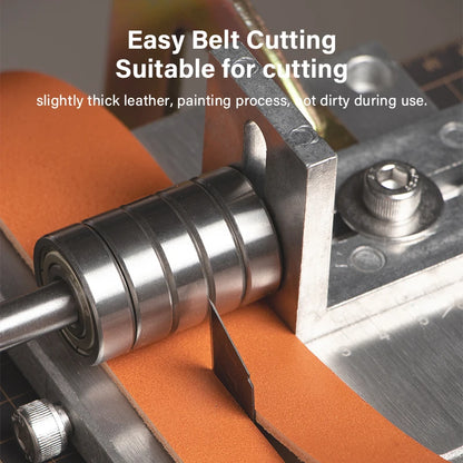 WUTA Adjustable Leather Strap Cutter with C-Clamps – Professional Belt Cutting Tool with Sharp Blades for Handcrafting