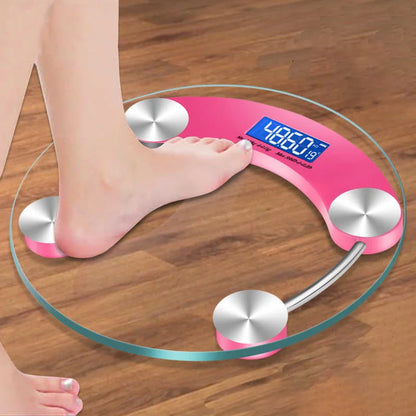 LCD Digital Bathroom Scale — Round High-Definition Body Weight Scale, 0.2-180KG Precision Electronic Floor Scale