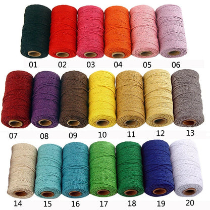 2mm 100M Macrame Cotton Cord – Twine Thread for DIY Crafts, Wall Hangings, Bohemian Wedding & Home Decor