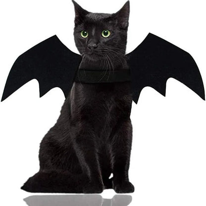 Cute Cat Bat Wings Costume - Black Pet Cosplay Safety Harness for Halloween Party Decoration & Dress Up