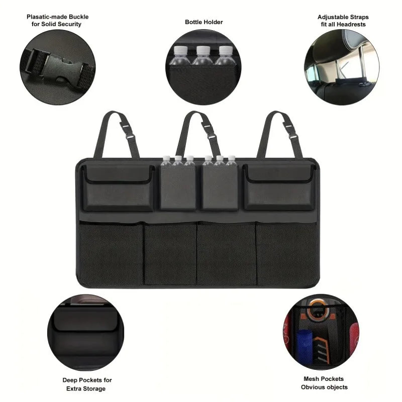 Waterproof Car Seat Back Storage Hanging Bag - SUV Mesh Pocket Organizer for Car Interior