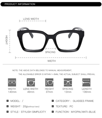 KLASSNUM Oversized Square Reading Glasses for Women – Fashion Magnifying Eyeglasses +1.0 to +3.5 Diopters