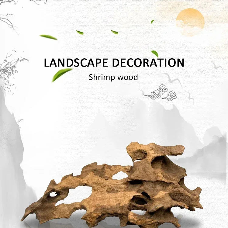 Natural Wooden Driftwood Aquarium Decor – Porous Fish Tank Decoration for Crabs, Shrimp & Fish