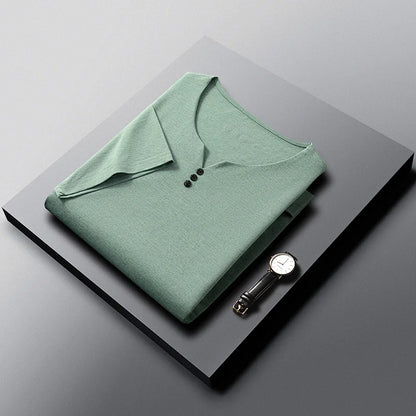 Men's Henley Neck T-Shirt - Short Sleeve Casual Summer Top