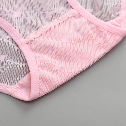 Women’s Low-Rise Lace Mesh Panties – Sexy Transparent Hollow-Out Briefs Lingerie Underwear