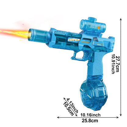 HUIQIBAO Electric Pulse Water Gun with LED Flame Effect – Automatic Sensor Water Pistol Outdoor Beach & Summer Battle Toy for Kids & Adults