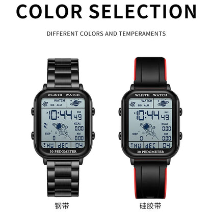 Men’s Digital Sports Watch - Stopwatch, Countdown Timer, Calendar & Pedometer Wristwatch