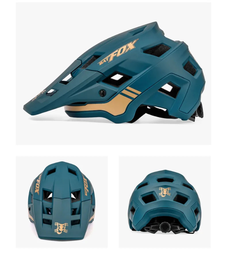 BATFOX Matte Black MTB Bike Helmet – Men's Mountain Bike Cycling Helmet Casco Ciclismo