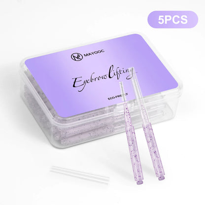 MAYOOC Mini Eyebrow Brush – Disposable Brow Lifting & Perm Brushes, Bendable Micro Eyelash Applicators Tools