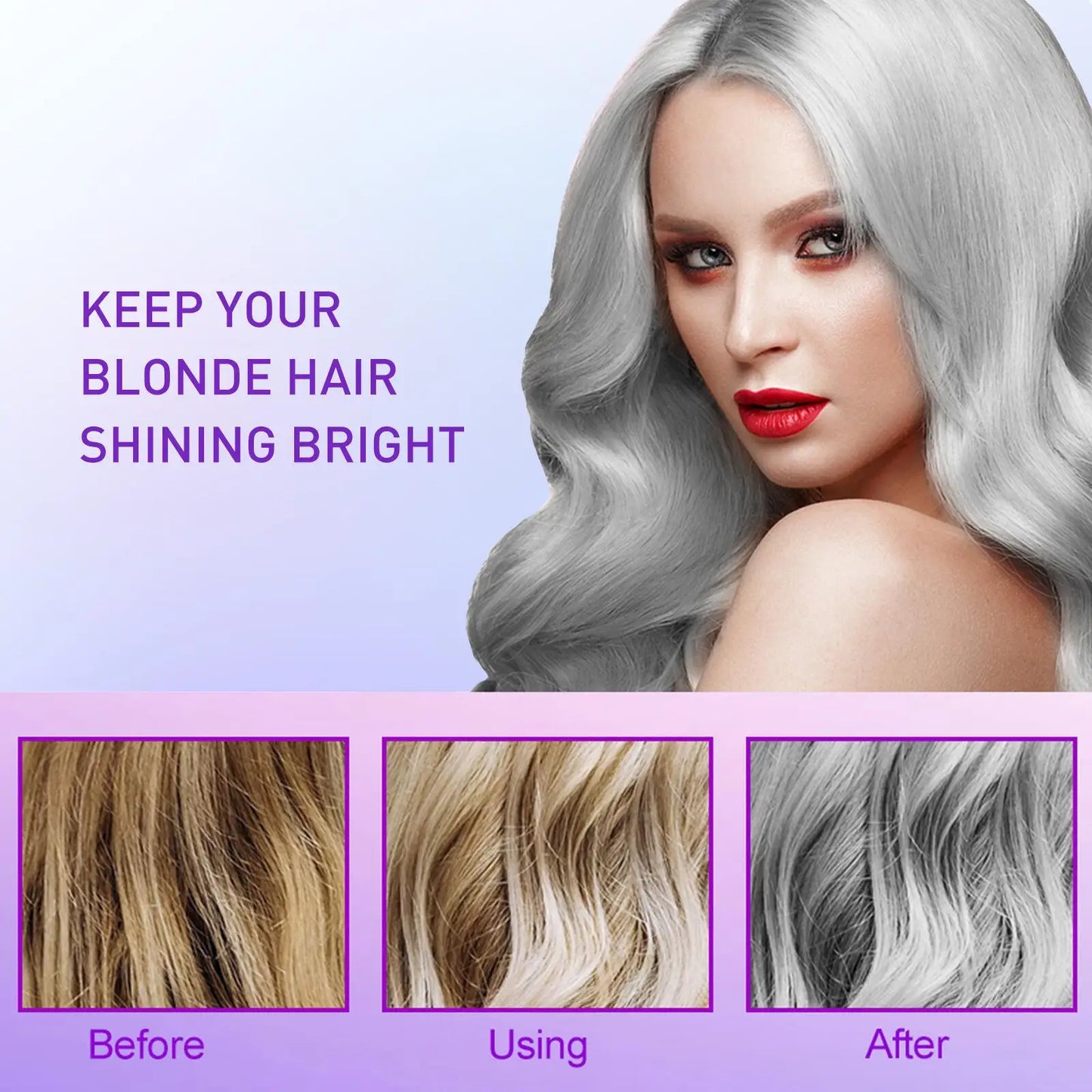 300ml Purple Color Fixing Shampoo – Long-Lasting Hair Dye, Gray Coverage, Fade Yellow After Bleach, Non-Irritating Hair Care