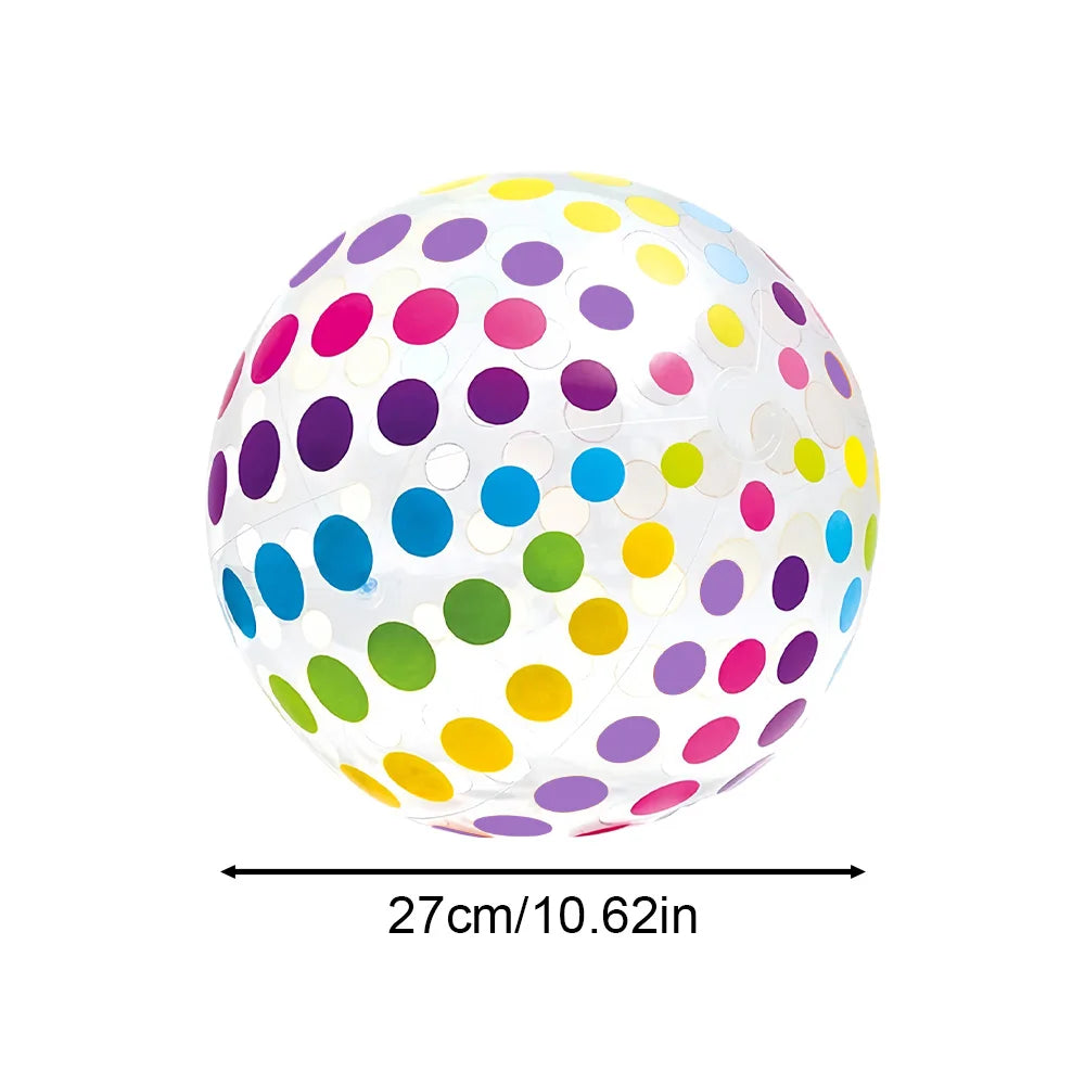2-Pack 15.35-Inch Colorful Striped Transparent Inflatable Beach Balls — Fun Set for Beach & Pool Party Games