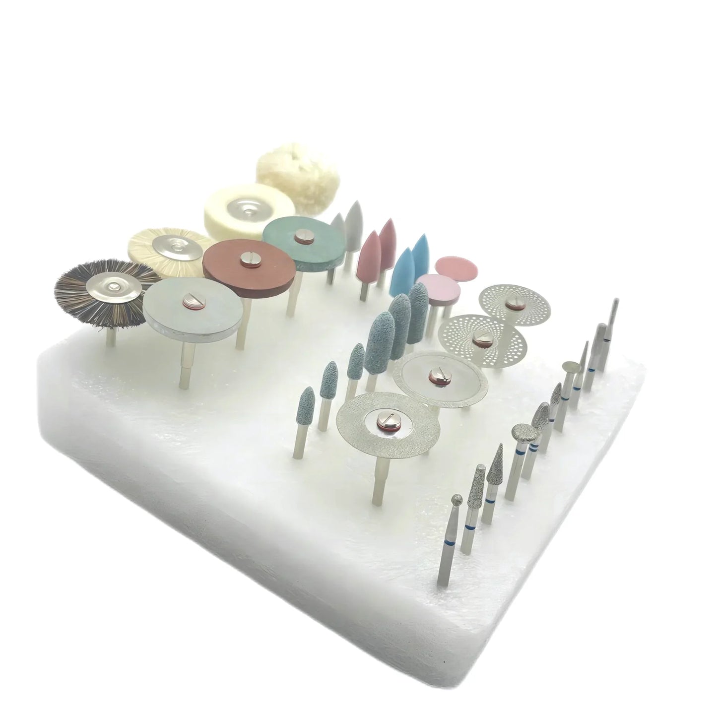 35pcs Dental HP Kit for Grinding & Polishing Ceramic Porcelain – Diamond Burs Brush Dentist Tool Set