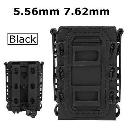 5.56mm & 7.62mm Tactical Fast Mag Pouch - MOLLE Belt Clip Soft Shell Rifle & 9mm Magazine Carrier