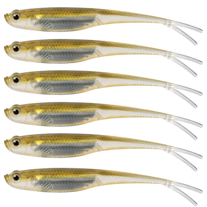 Dr.Fish 5/6pcs Soft Fishing Lures — Saltwater Silicone Fork Tail Drop Shot Baits for Bass, Trout, Pike, Walleye, Weedless