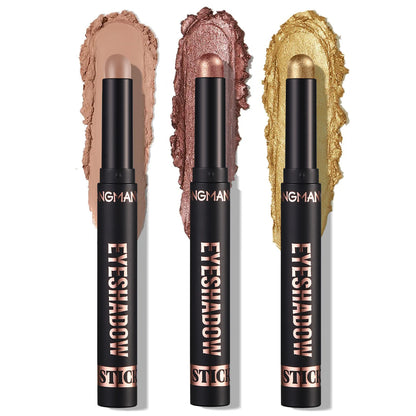 LANGMANNI 16-Color Pearl Waterproof Eyeshadow Stick – Long-Lasting Color & Face Highlight