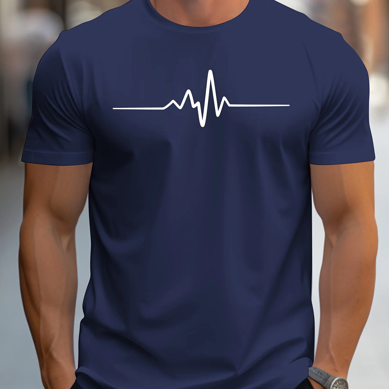 Men's 100% Cotton Summer T-Shirt – Creative Graphic Printed Slim Fit Casual Sports Round Neck Short Sleeve Top