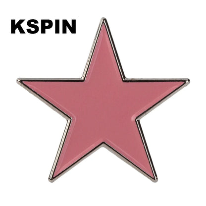 Baby Blue Metal Star Lapel Pin Brooch – Colorful Enamel Star Badge Accessories for Jackets, Bags & Fashion Outfit Decor