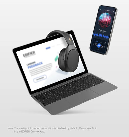 Edifier W830NB Wireless Bluetooth 5.4 Headphones | Active Noise Cancelling Hi-Res Over-Ear Headset, LDAC, Foldable, 94H Playtime
