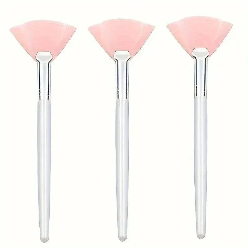 Facial Mask Applicator Brushes - Soft Fan-Shaped Flat Head Cosmetic Brushes for Skincare and Beauty Tools
