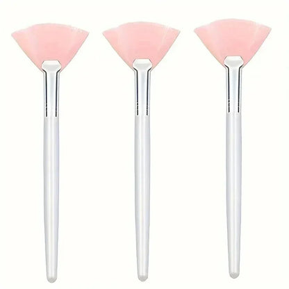 Facial Mask Applicator Brushes - Soft Fan-Shaped Flat Head Cosmetic Brushes for Skincare and Beauty Tools