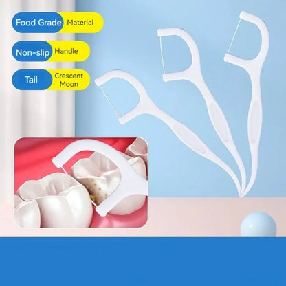 100/300/500PCS Disposable Dental Floss Sticks - Interdental Cleaning for Daily Oral Care, Portable Flosser