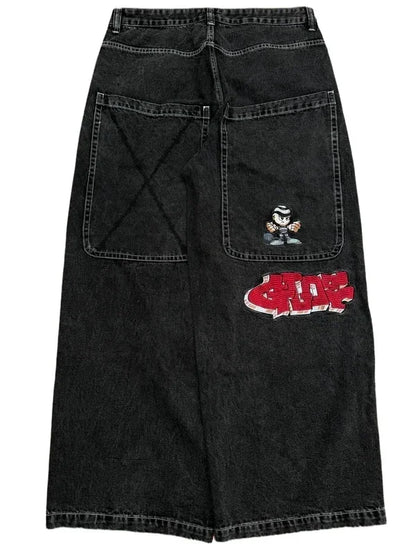 Y2K Baggy Jeans for Men & Women – 2000s Vintage Embroidered High-Quality Hip Hop Wide Leg Streetwear