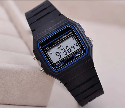 Men's Sport LED Digital Watch - Small Square Dial with Silicone Band, Casual Electronic Wristwatch