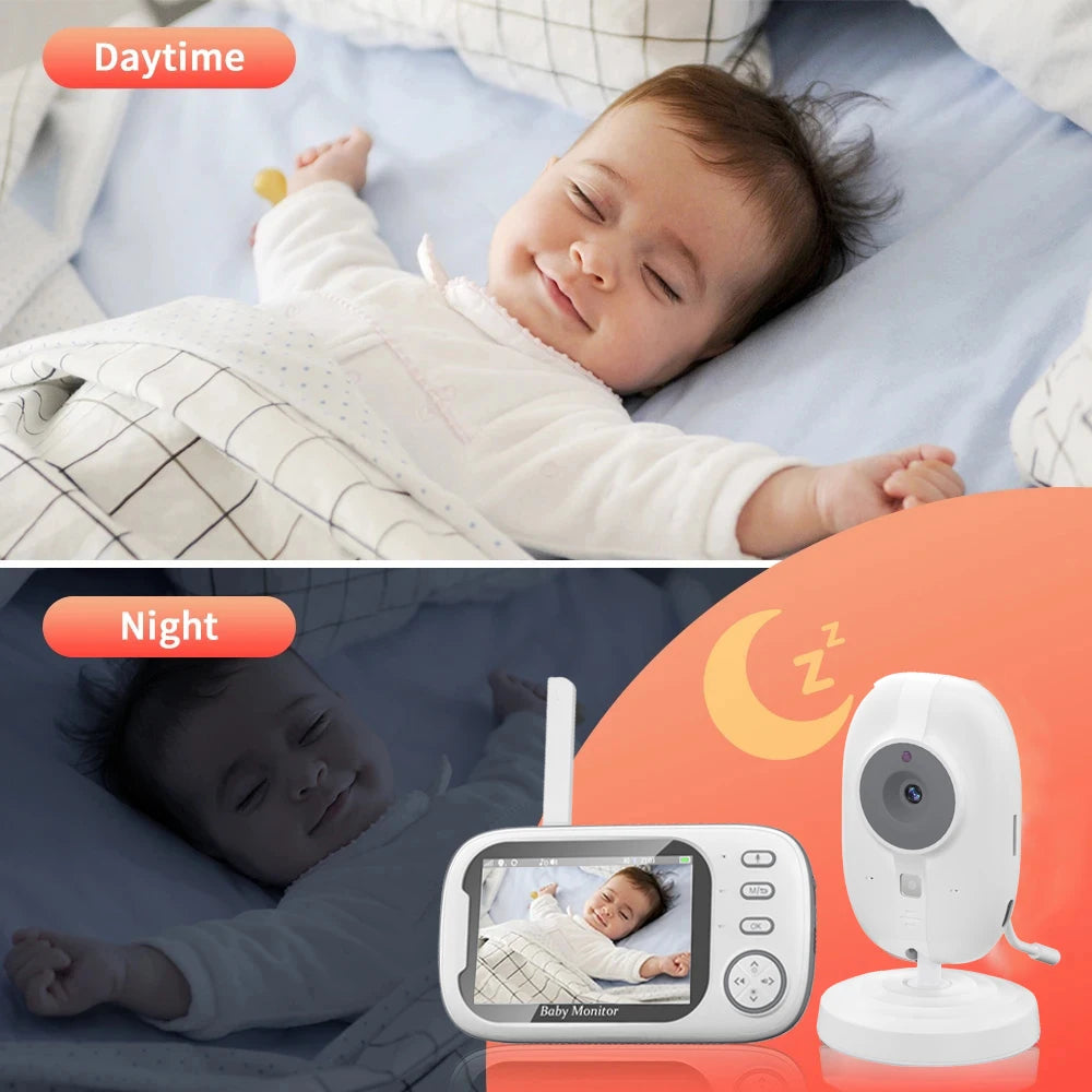 3.5" Wireless Video Baby Monitor – Night Vision, Temperature Monitoring & 2-Way Audio Baby Nanny Security Camera System