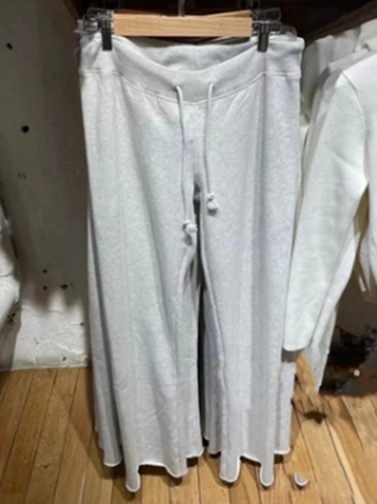 2023 Women's Casual Wide Leg Pants – Soft Cotton, Low Waist, Vintage Drawstring Solid Color Summer Fashion