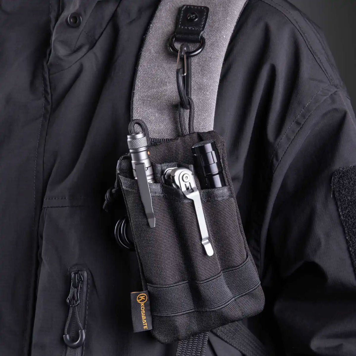 Kosibate Tactical EDC MOLLE Pouch - Mini Wallet Card Holder Key Belt Waist Pack for Camping, Hiking and Outdoor Use