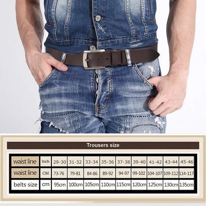 Men's High-Quality Genuine Leather Belt – Luxury Designer Cowskin Fashion Strap for Jeans & Cowboy Style