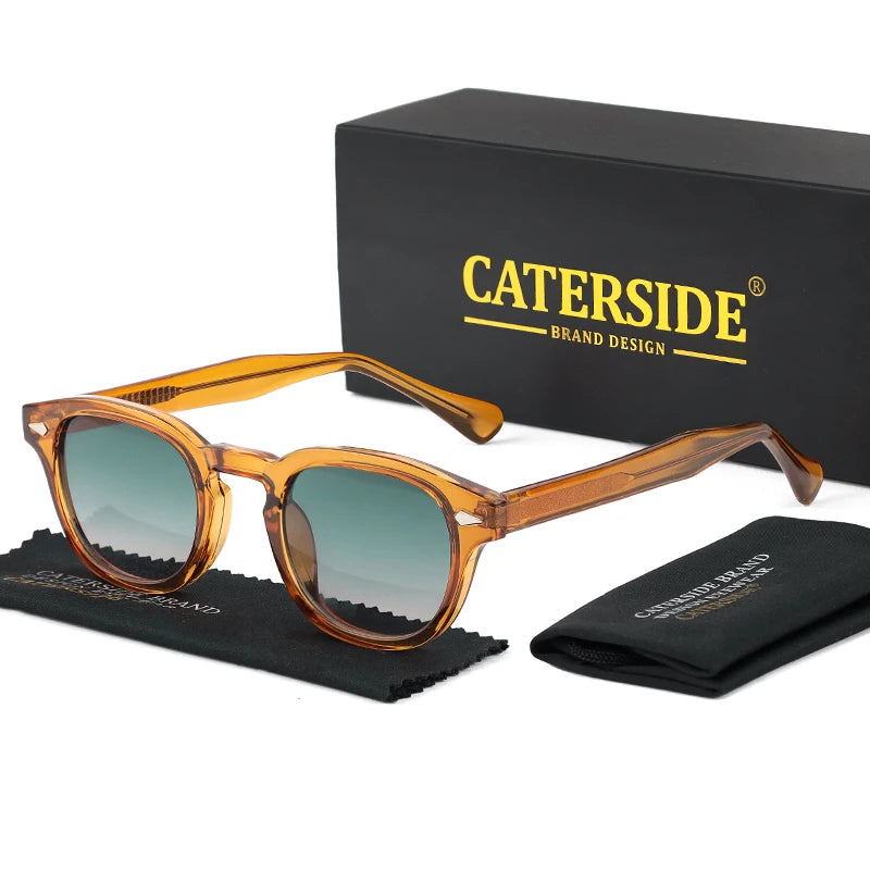 CATERSIDE Retro Round Sunglasses — Luxury Punk Pin Temple Shades for Men & Women, Sports, Leisure & Party UV400 Eyewear