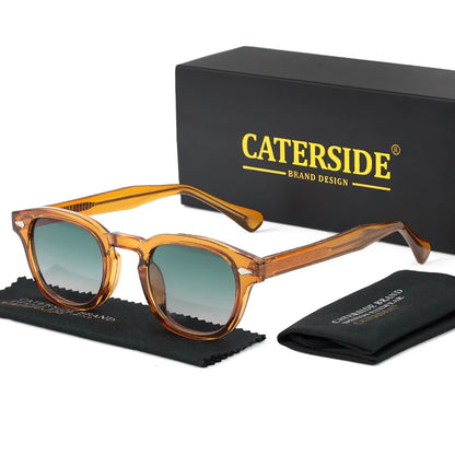 CATERSIDE Retro Round Sunglasses — Luxury Punk Pin Temple Shades for Men & Women, Sports, Leisure & Party UV400 Eyewear