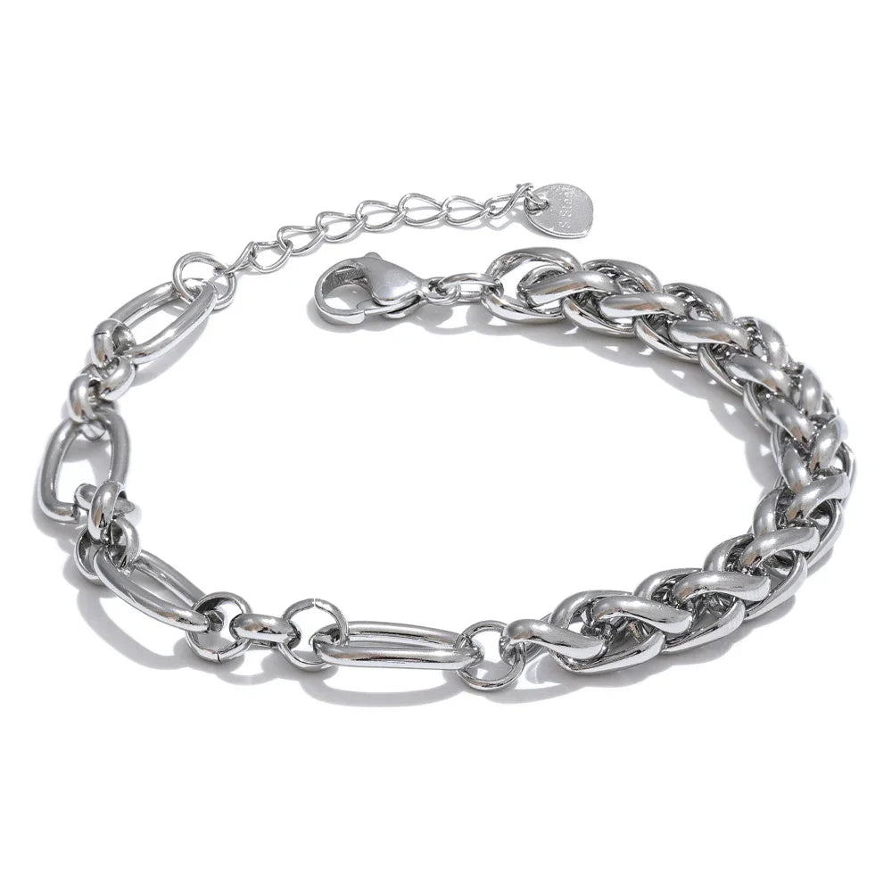 Yhpup 316L Stainless Steel Chunky Chain Necklace – Gold Glossy Statement Collar Necklace for Women Jewelry Gift