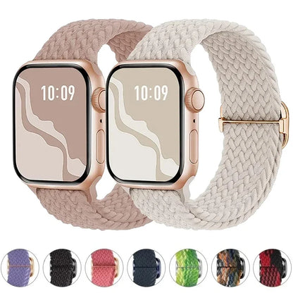 Braided Solo Loop Apple Watch Ultra Band – Elastic Nylon Sport Bracelet for iWatch SE, Series 3–9 (38mm–49mm) Strap