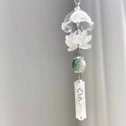 Transparent Wind Chime Keychain – Cute Kawaii Pendant for Mobile, Bag, and Home Decoration